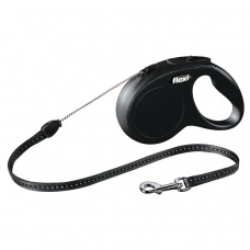 FLEXI New Classic S Cord 5 m Поводок-рулетка, трос, черный, до 12 кг