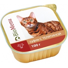 BioMenu консервы для кошек суфле с Телятиной