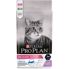 Pro Plan сухой корм для кошек с чувст.пищеварением старше 7 лет индейка
