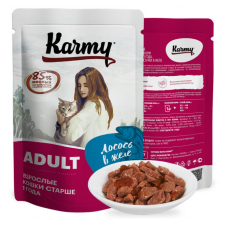 Karmy Adult влажный корм для кошек, Лосось в желе 80 г